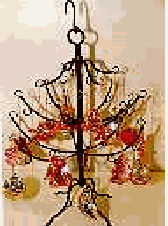 wrought iron christmas tree with lac mirror work christmas ornaments